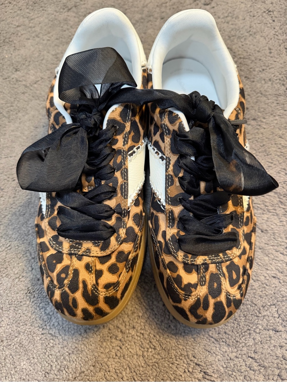 Universal Thread Leopard Print Sneakers with Black Ribbon Laces
